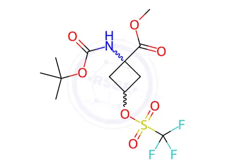 Chemical structure of Methyl 1-(Boc-amino)-3-[[(trifluoromethyl)sulfonyl]oxy]cyclobutanecarboxylate