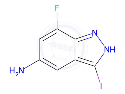 Chemical structure of 7-Fluoro-3-iodo-1H-indazol-5-amine