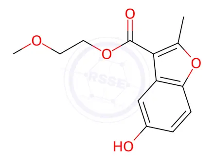 Chemical structure of 2-methoxyethyl 5-hydroxy-2-methylbenzofuran-3-carboxylate