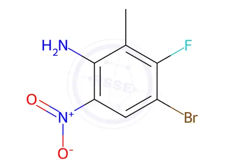 Chemical structure of 4-Bromo-3-fluoro-2-methyl-6-nitroaniline
