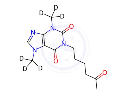 Chemical structure of Pentoxifylline-d6
