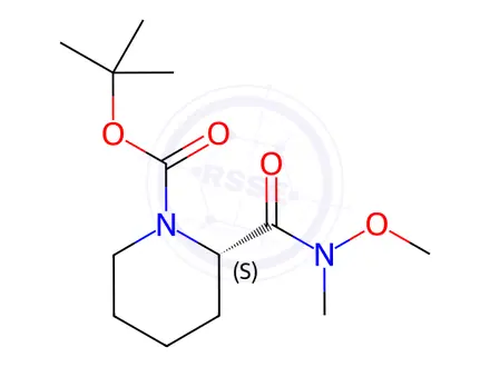 Chemical structure of (S)-tert-Butyl 2-(methoxy(methyl)carbamoyl)piperidine-1-carboxylate