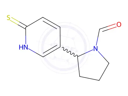 Chemical structure of 2-(6-Thioxo-1,6-dihydropyridin-3-yl)pyrrolidine-1-carbaldehyde