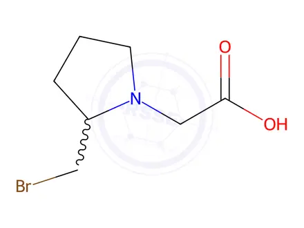 Chemical structure of 2-(2-(Bromomethyl)pyrrolidin-1-yl)acetic acid