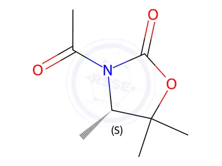 Chemical structure of (S)-3-Acetyl-4,5,5-trimethyloxazolidin-2-one