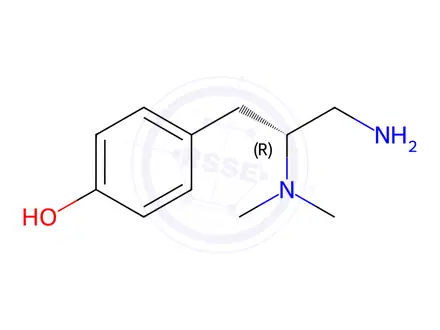 Chemical structure of (R)-4-(3-Amino-2-(dimethylamino)propyl)phenol dihydrochloride