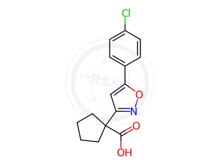 Chemical structure of 1-(5-(4-Chlorophenyl)isoxazol-3-yl)cyclopentanecarboxylic acid