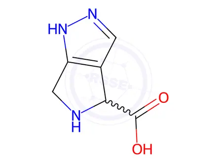 Chemical structure of 2H,4H,5H,6H-pyrrolo[3,4-c]pyrazole-4-carboxylic acid dihydrochloride