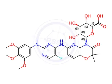 Chemical structure of Fostamatinib Impurity 1 N-Glucuronide