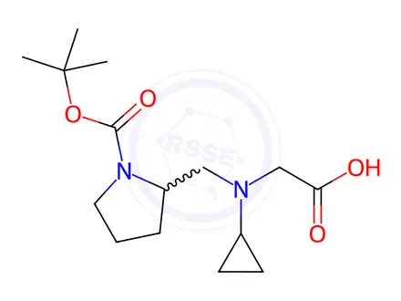 Chemical structure of 2-(((1-(tert-Butoxycarbonyl)pyrrolidin-2-yl)methyl)(cyclopropyl)amino)acetic acid