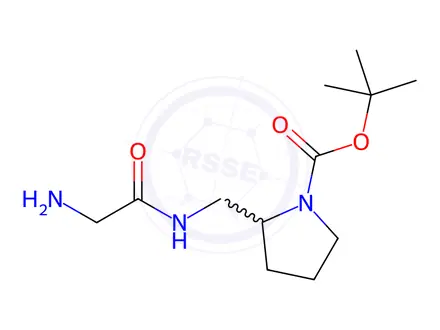 Chemical structure of tert-Butyl 2-((2-aminoacetamido)methyl)pyrrolidine-1-carboxylate