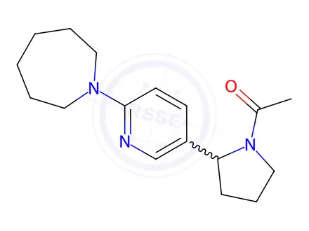 Chemical structure of 1-(2-(6-(Azepan-1-yl)pyridin-3-yl)pyrrolidin-1-yl)ethanone