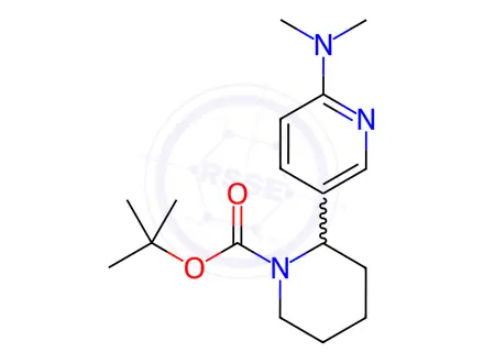 Chemical structure of tert-Butyl 2-(6-(dimethylamino)pyridin-3-yl)piperidine-1-carboxylate