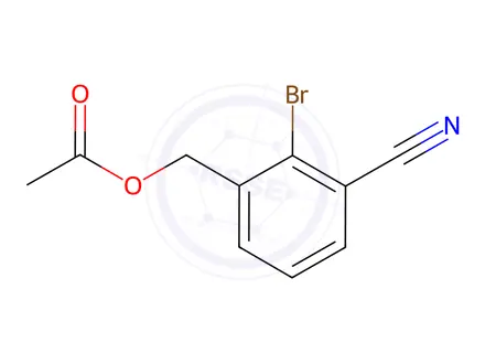 Chemical structure of Benzonitrile, 3-[(acetyloxy)methyl]-2-bromo-