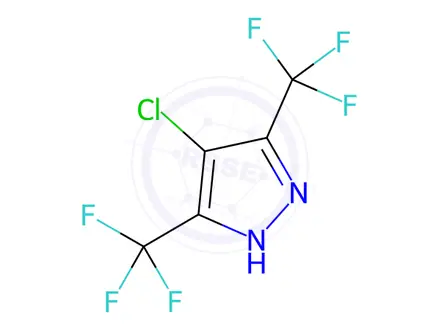 Chemical structure of 4-Chloro-3,5-bis(trifluoromethyl)-1H-pyrazole