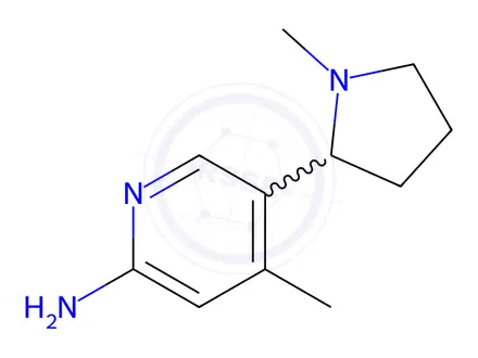 Chemical structure of 4-Methyl-5-(1-methylpyrrolidin-2-yl)pyridin-2-amine