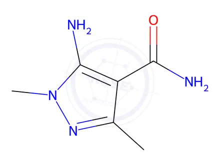 Chemical structure of 5-Amino-1,3-dimethyl-1H-pyrazole-4-carboxamide