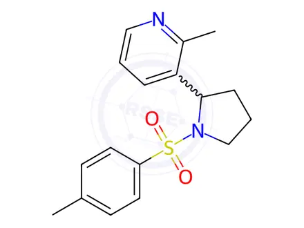Chemical structure of 2-Methyl-3-(1-tosylpyrrolidin-2-yl)pyridine