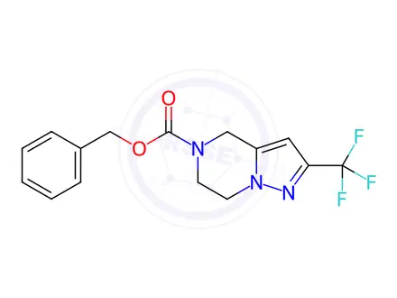 Chemical structure of Benzyl 2-(trifluoromethyl)-6,7-dihydropyrazolo[1,5-a]pyrazine-5(4H)-carboxylate