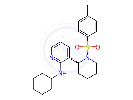 Chemical structure of N-Cyclohexyl-3-(1-tosylpiperidin-2-yl)pyridin-2-amine