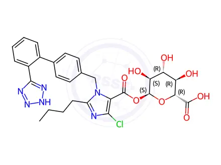 Chemical structure of Losartan acyl-Beta-D-Glucuronide