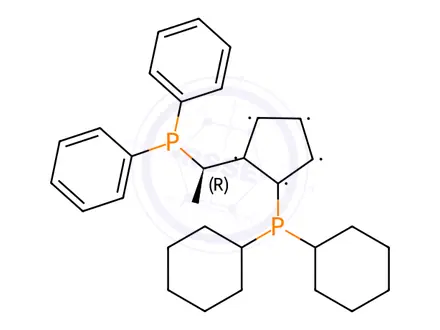 Chemical structure of (R)-1-[(1S)-2-(DICYCLOHEXYLPHOSPHINO)FERROCENYL]ETHYLDI-PHENYLPHOSPHINE