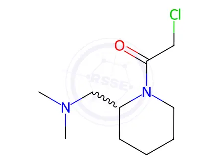 Chemical structure of 2-Chloro-1-(2-((dimethylamino)methyl)piperidin-1-yl)ethanone