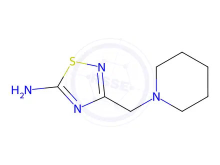 Chemical structure of 3-(piperidin-1-ylmethyl)-1,2,4-thiadiazol-5-amine