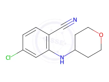 Chemical structure of 4-Chloro-2-[(oxan-4-yl)amino]benzonitrile
