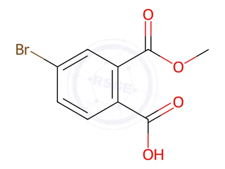 Chemical structure of 4-Bromo-2-(methoxycarbonyl)benzoic acid