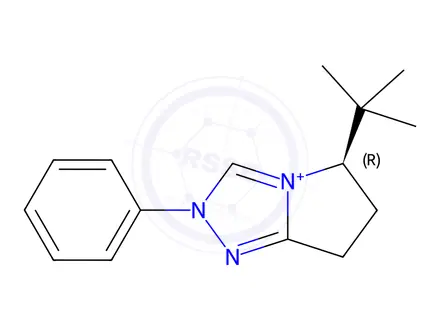 Chemical structure of (R)-5-(tert-Butyl)-2-phenyl-6,7-dihydro-5H-pyrrolo[2,1-c][1,2,4]triazol-2-ium tetrafluoroborate