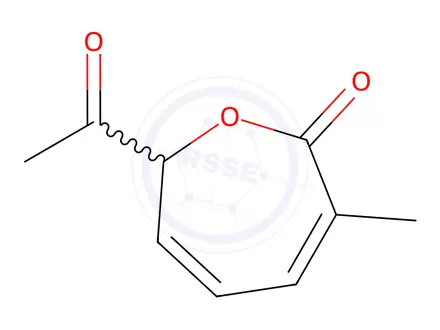 Chemical structure of 2(7H)-Oxepinone, 7-acetyl-3-methyl-(9CI)