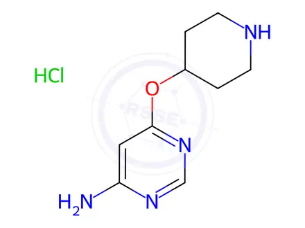 Chemical structure of 6-(Piperidin-4-yloxy)-pyriMidin-4-ylaMine hydrochloride