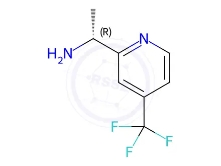 Chemical structure of (R)-1-(4-(trifluoromethyl)pyridin-2-yl)ethan-1-aminedihydrochloride