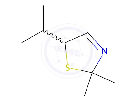 Chemical structure of Thiazole, 2,5-dihydro-2,2-dimethyl-5-(1-methylethyl)-(9CI)