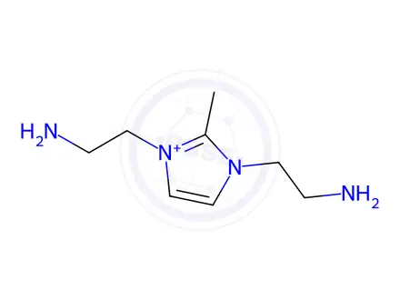 Chemical structure of 1,3-Bis(2-aminoethyl)-2-methyl-3-imidazolium Bromide Dihydrobromide