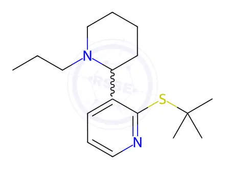 Chemical structure of 2-(tert-Butylthio)-3-(1-propylpiperidin-2-yl)pyridine