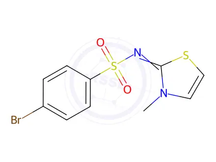 Chemical structure of 4-Bromo-N-[(2Z)-3-methyl-2,3-dihydro-1,3-thiazol-2-ylidene]benzene-1-sulfonamide