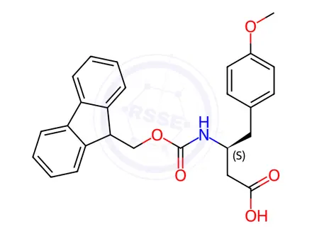 Chemical structure of (9H-Fluoren-9-yl)MethOxy]Carbonyl (S)-3-Amino-4-(4-methoxy-phenyl)-butyric acid