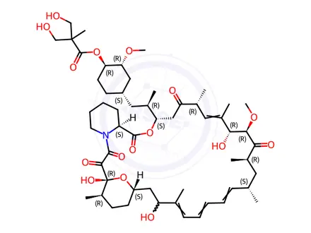 Chemical structure of 7-O-Desmethyl Temsirolimus