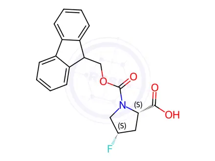 Chemical structure of Fmoc-cis-4-fluoro-Pro-OH