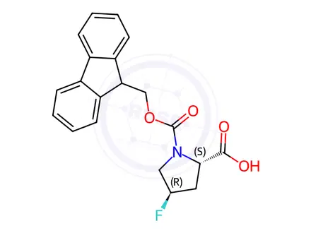 Chemical structure of Fmoc-trans-4-Fluoro-L-proline