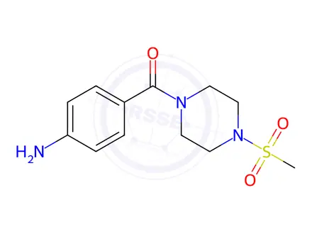 Chemical structure of (4-Aminophenyl)-(4-methanesulfonyl-piperazin-1-yl)-methanone