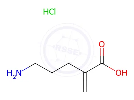 Chemical structure of Pentanoic acid, 5-amino-2-methylene-, hydrochloride