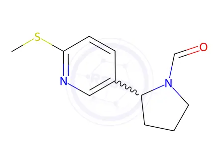 Chemical structure of 2-(6-(Methylthio)pyridin-3-yl)pyrrolidine-1-carbaldehyde