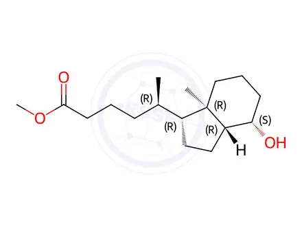 Chemical structure of (δR,1R,3aR,4S,7aR)-Octahydro-4-hydroxy-δ,7a-dimethyl-1H-indene-1-pentanoic Acid Methyl Ester