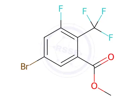 Chemical structure of Methyl 5-bromo-3-fluoro-2-(trifluoromethyl)benzoate