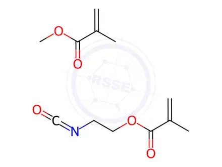 Chemical structure of 2-Propenoic acid, 2-methyl-, 2-isocyanatoethyl ester, polymer with methyl 2-methyl-2-propenoate