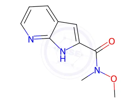 Chemical structure of N-Methoxy-N-methyl-1H-pyrrolo[2,3-b]pyridine-2-carboxamide