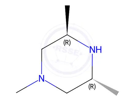 Chemical structure of (3R,5R)-1,3,5-trimethylpiperazine dihydrochloride